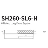G-SH260-SL6-H  6 Flutes, Long Flute, Square - Big-tools Industrial Supply Tools for Metal Cutting